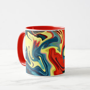 Vibrant Abstract Flow with Yellow & Red Highlights Mug