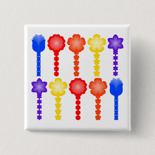 Vibrant Abstract Flower Pattern Button