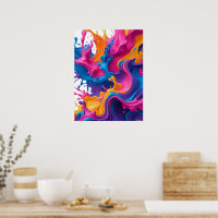 Vibrant Abstract Fluid Art – Colour Splash Design