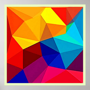Vibrant Abstract Geometric Flow Design Poster