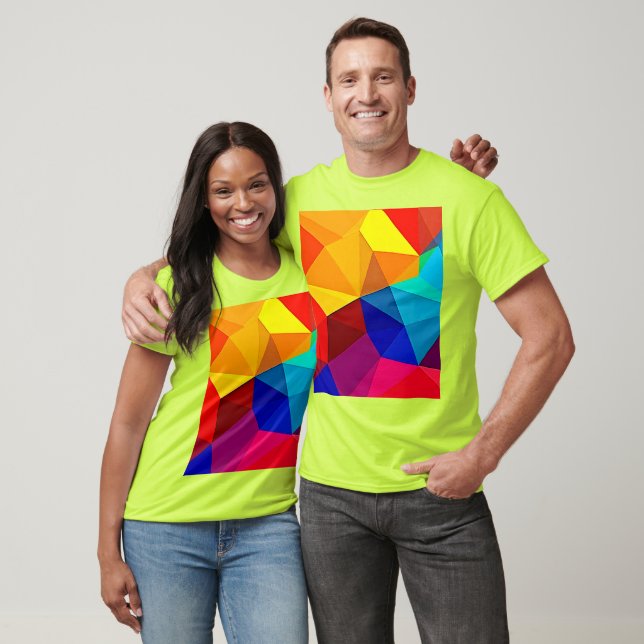 Vibrant Abstract Geometric Flow Design T-Shirt (Unisex)