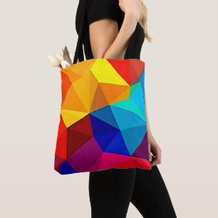 Vibrant Abstract Geometric Flow Design Tote Bag