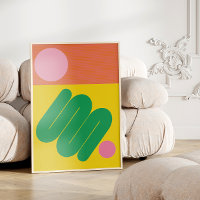 Vibrant Abstract Geometric Mid Century Aesthetic