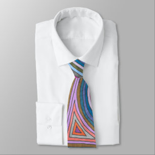 Vibrant Abstract Geometric Striped Pattern Tie