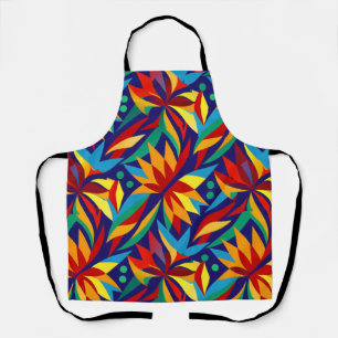 Vibrant Abstract Geometric Tropical Multicolored Apron