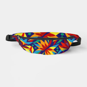 Vibrant Abstract Geometric Tropical Multicolored Bum Bags