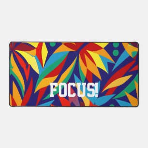 Vibrant Abstract Geometric Tropical Multicolored Desk Mat