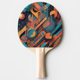 Vibrant Abstract Geometry – Bold Graphic Art with  Ping Pong Paddle