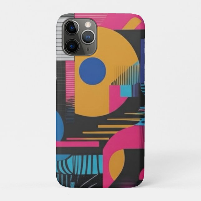 Vibrant Abstract Geometry Glitch Pop Chaos Design  Case-Mate iPhone Case (Back)