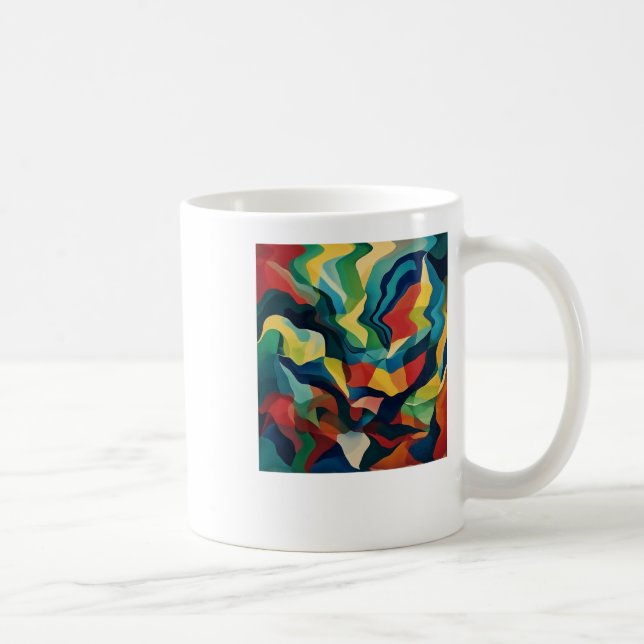 Vibrant Abstract Geometry Iii Sticker  Coffee Mug (Right)