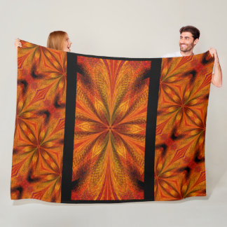 Vibrant Abstract Golden Daffodil Boho Design Fleece Blanket