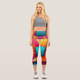 Vibrant Abstract Graphic Yoga Leggings