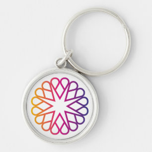 Vibrant Abstract Heart Constellation Kaleidoscope Key Ring