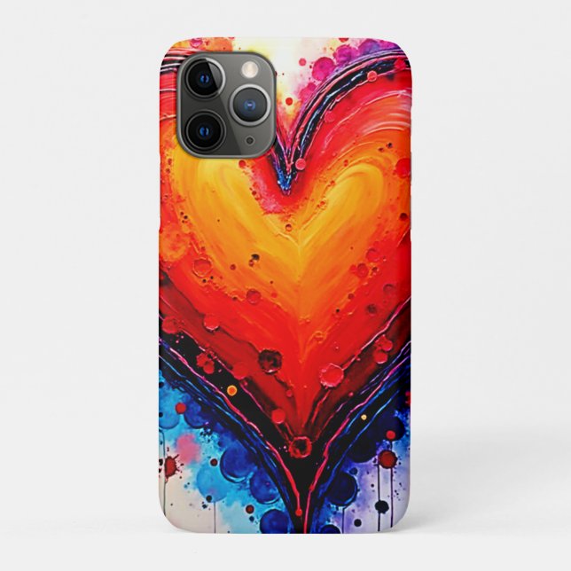 Vibrant Abstract Heart Splash Art Case-Mate iPhone Case (Back)