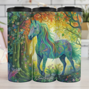 Vibrant Abstract Horse Forest Wonder Thermal Tumbler
