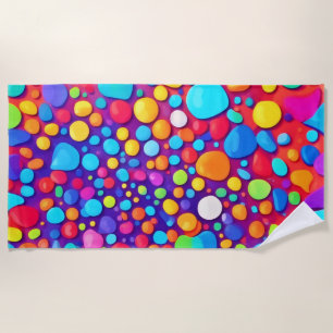 Vibrant Abstract Kaleidoscope Beach Towel