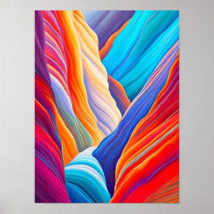 Vibrant Abstract Landscape of Grand Canyon Poster