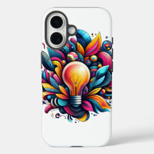 Vibrant Abstract Light Bulb Explosion iPhone 16 Case