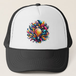 Vibrant Abstract Light Bulb Explosion Trucker Hat