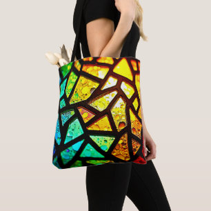 Vibrant Abstract Light Mosaic Design Tote Bag