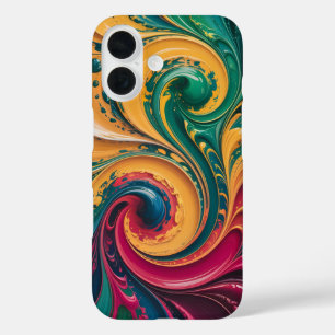 Vibrant Abstract Liquid Swirl Art iPhone 16 Case