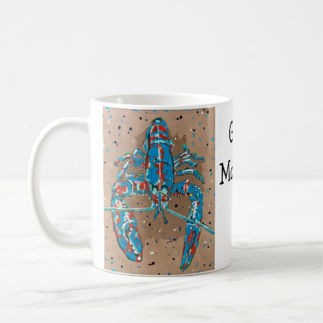 Vibrant Abstract Lobster Mug (Left)