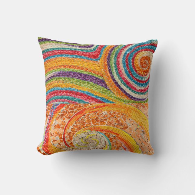 Vibrant Abstract Mosaic Cushion (Front)