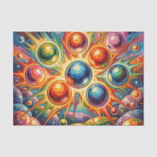 Vibrant Abstract Orbs Radiant Fluid Tissue Paper