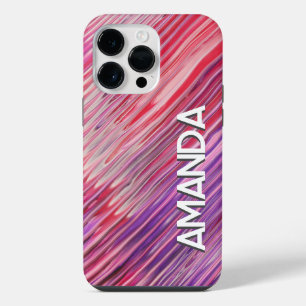Vibrant Abstract Paint Flow Red Purple Custom Pink iPhone 14 Pro Max Case