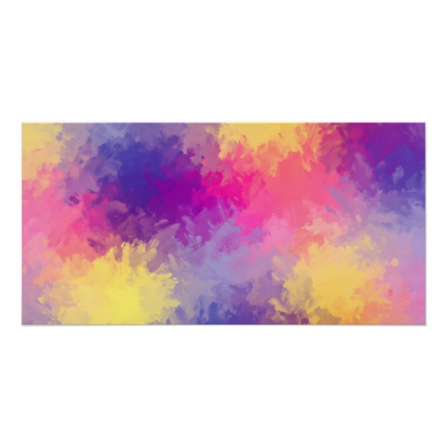 Vibrant Abstract Paint Strokes. Expressive Hues Wa Poster (Front)