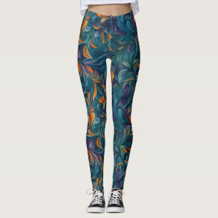 Vibrant Abstract Paisley-Inspired Pattern (2) Leggings