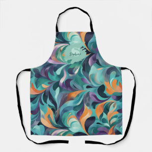 Vibrant Abstract Paisley-Inspired Pattern Apron