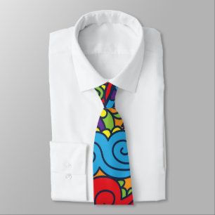 Vibrant Abstract Paisley Pattern Tie