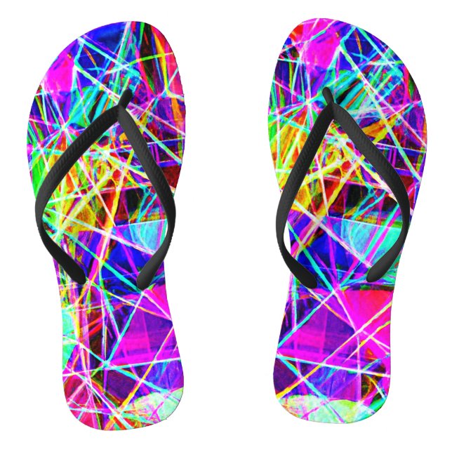 Vibrant Abstract Pattern Design Thongs (Footbed)