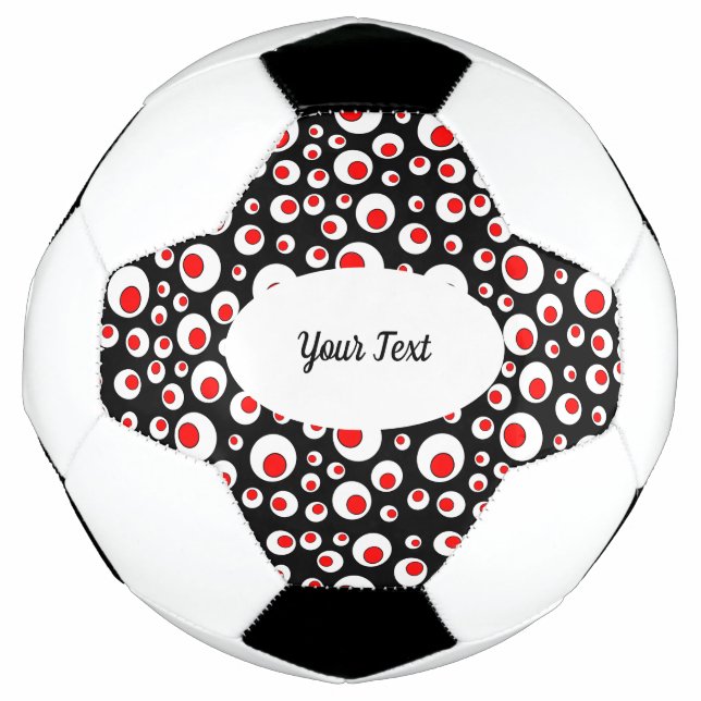 Vibrant Abstract Pattern of Red White Balls Black (Front)