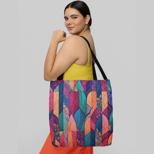 Vibrant abstract pattern overlapping geometric tote bag (Creator Uploaded)