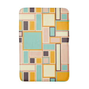 Vibrant abstract pattern with rectangles bath mat