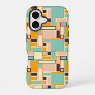 Vibrant abstract pattern with rectangles iPhone 16 case