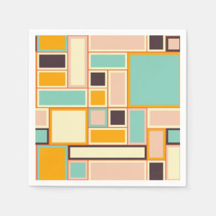 Vibrant abstract pattern with rectangles napkin