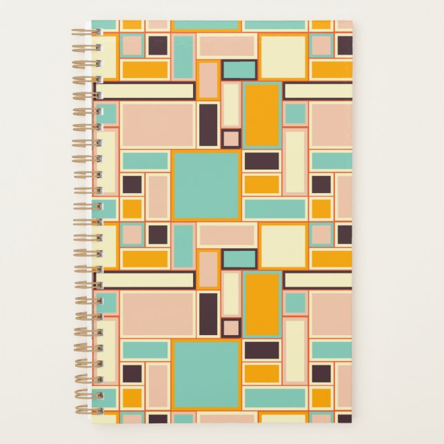 Vibrant abstract pattern with rectangles planner (Front)