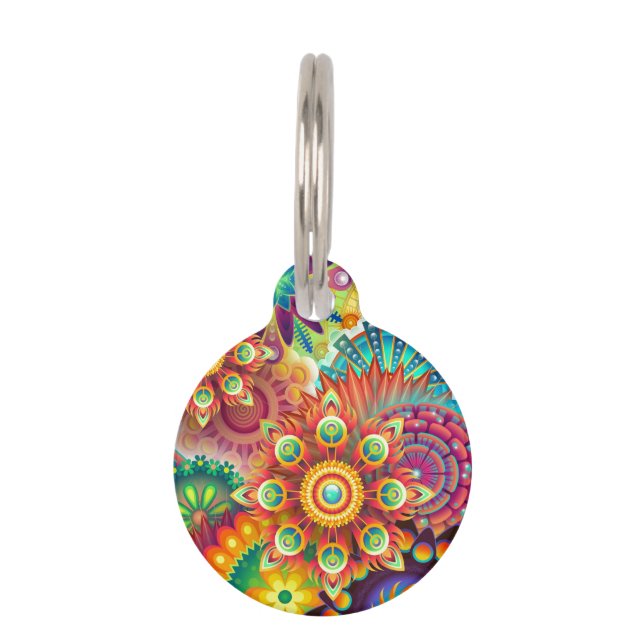 Vibrant Abstract Pet Tag (Front)