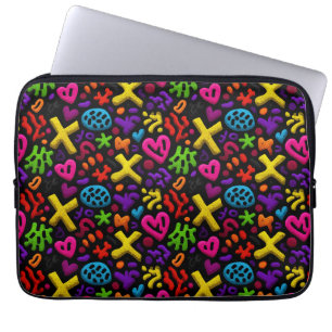 Vibrant Abstract Pop Art Seamless Pattern Laptop Sleeve