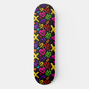 Vibrant Abstract Pop Art Seamless Pattern Skateboard