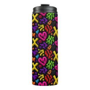 Vibrant Abstract Pop Art Seamless Pattern Thermal Tumbler