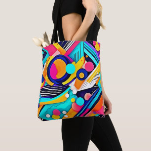 Vibrant Abstract Pop Art Tote Bag