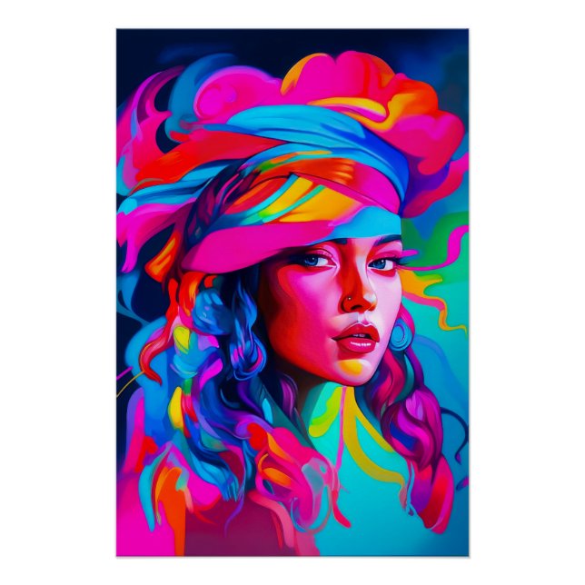 Vibrant Abstract Portrait  Poster (Front)