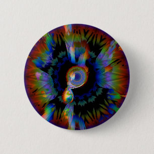 Vibrant Abstract Rainbow Eye Button