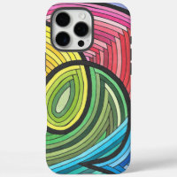 Vibrant Abstract Rainbow Swirl with Layered Lines