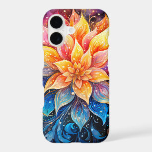Vibrant Abstract Retro Blooming Flower Art