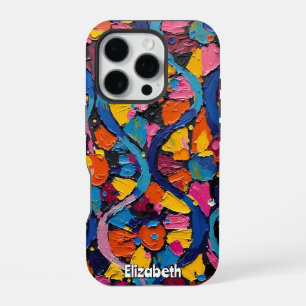 Vibrant Abstract Ribbons iPhone 16 Pro Case